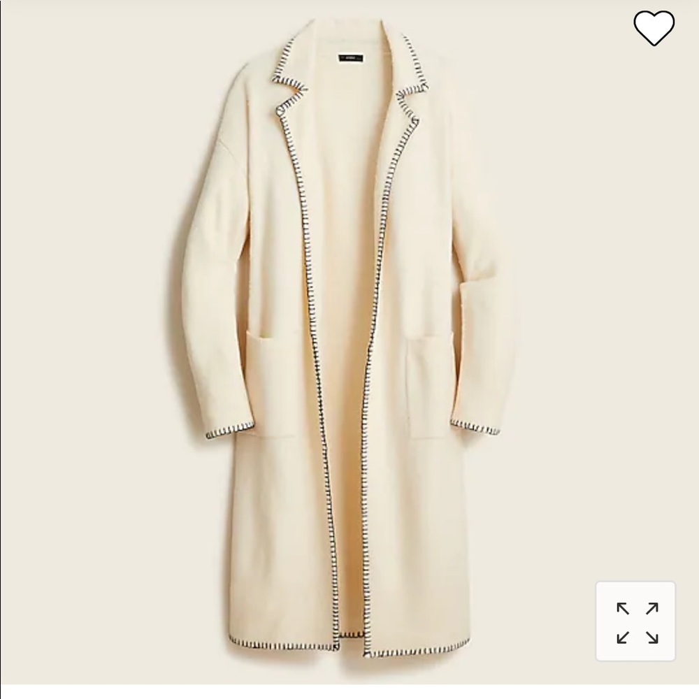 Jcrew long sweater coat in grey. Brand new never worn; was purchased final sale.